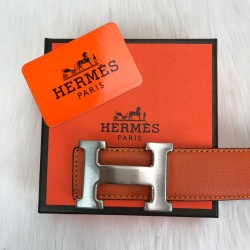 HERMES BUCKLE BELT HAKİKİ DERİ UNİSEX KEMER TURUNCU