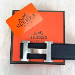 HERMES BUCKLE BELT HAKİKİ DERİ UNİSEX KEMER LACİVERT