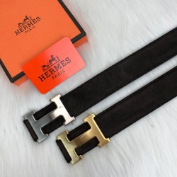 HERMES BUCKLE BELT HAKİKİ DERİ UNİSEX KEMER SİYAH