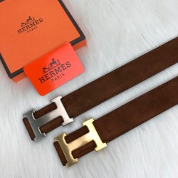HERMES BUCKLE BELT HAKİKİ DERİ UNİSEX KEMER TABA