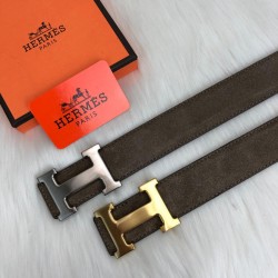 HERMES BUCKLE BELT HAKİKİ DERİ UNİSEX KEMER VİZON