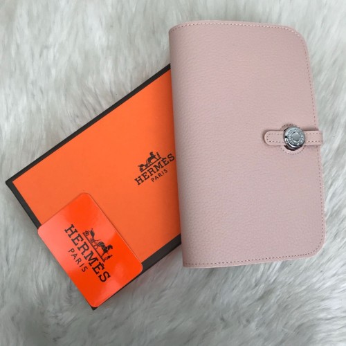 HERMES DOGON %100 HAKIKI DERI CÜZDAN PEMBE